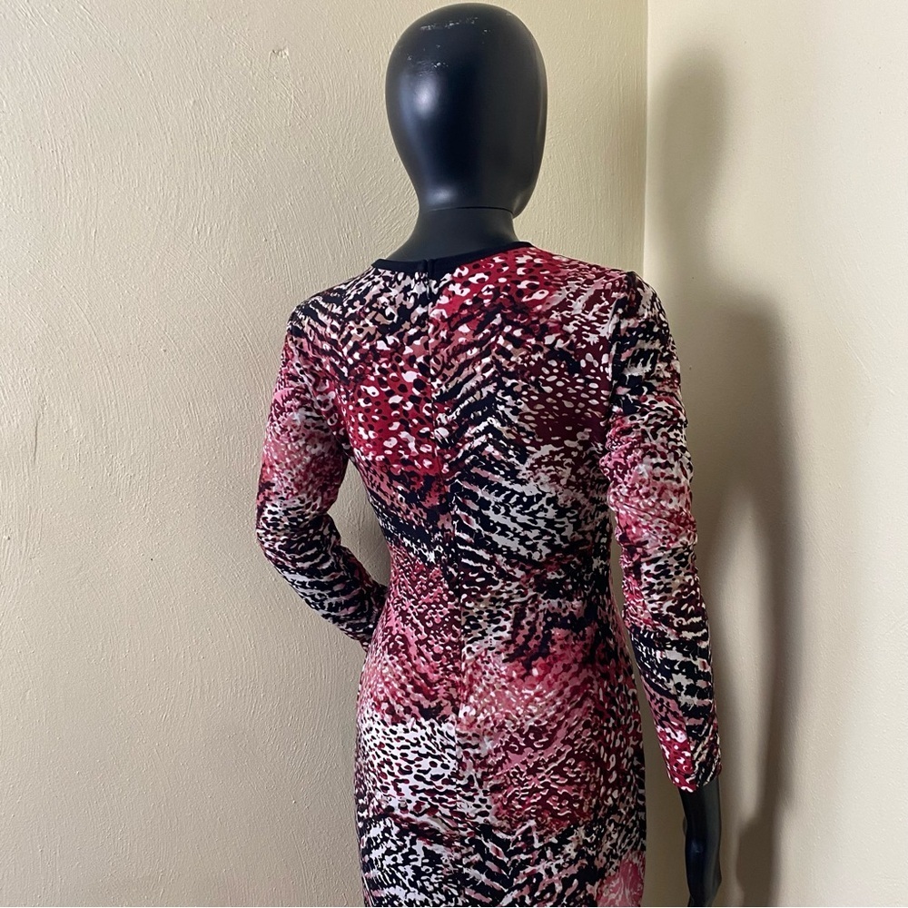 Calvin Klein Multi Colors Wrap Style Knee Hi Dress  Sz 2 - Picture 6 of 13
